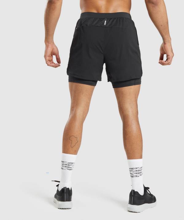 Panske Šortky Gymshark Speed Evolve 5" 2 In 1 Čierne | ML1596820